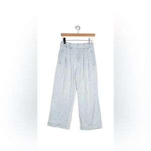 Veronica Beard Light Blue High Wide-Leg Jeans